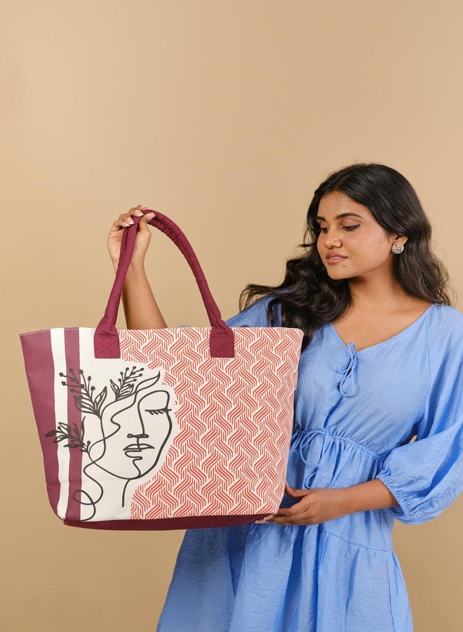 earthsave All Purpose Tote Bag - Girl| Printed Organic Multipurpose Cotton Bags | Cute Hand Bag for Girls | Best for College, Travel | Reusable Shopping Bag | Eco-Friendly Tote Bags - Image 5
